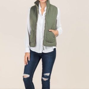 Francesca’s Collection Olive Green Quilted Vest